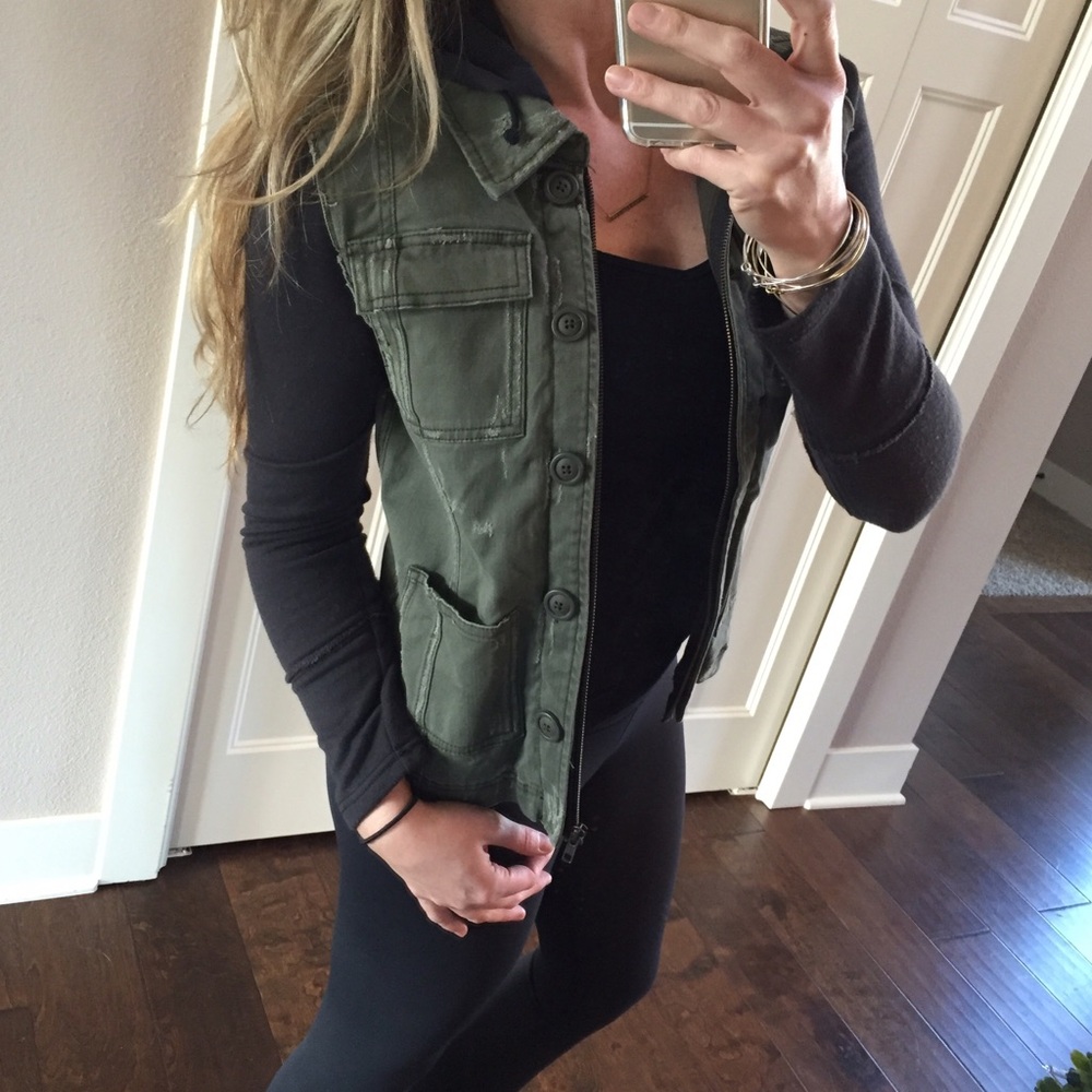 Free People Olive Utility Jacket